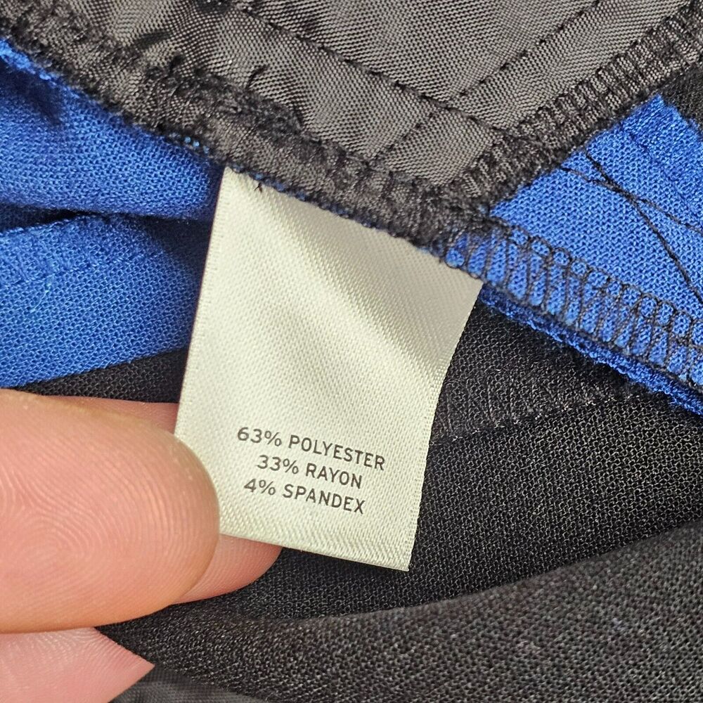 Halogen Womens Sz 10 Tuxedo Strip Dress Pants Black Blue Goth Professional - Picture 4 of 8